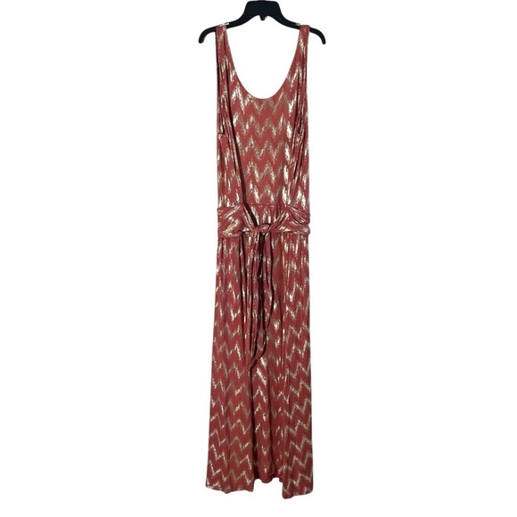SOFT SURROUNDINGS Alessandra Metallic Chevron Stripe Maxi Dress 2BQ52 - Picture 2 of 9